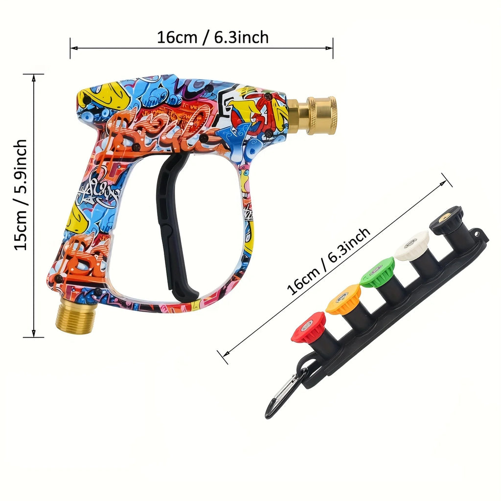 2175psi High-Pressure Water Gun Beautiful Graffiti Painting Optional 1L Foam Cannon 1/4 Quick Nozzle Set Rubber Nozzle Bracket