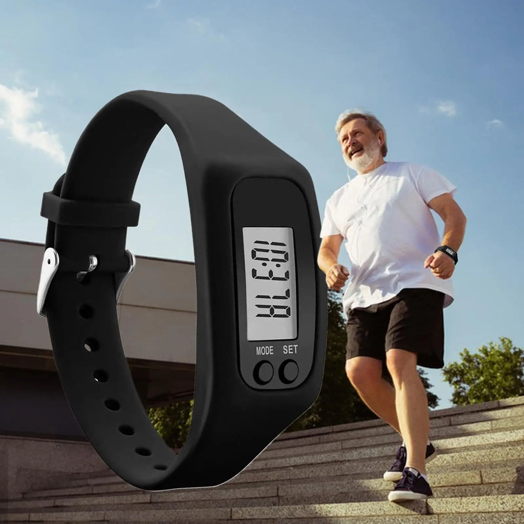 Pedometer Wristband Watch With LCD Display Lightweight Fitness Calorie Count For Daily Travel Commute Walking Running