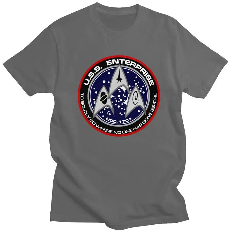 Custom Star Film T Shirts for Men Pre-shrunk Cotton Tee Tops Treks Movie Tshirt Short-Sleeve Graphic T-shirt Clothes