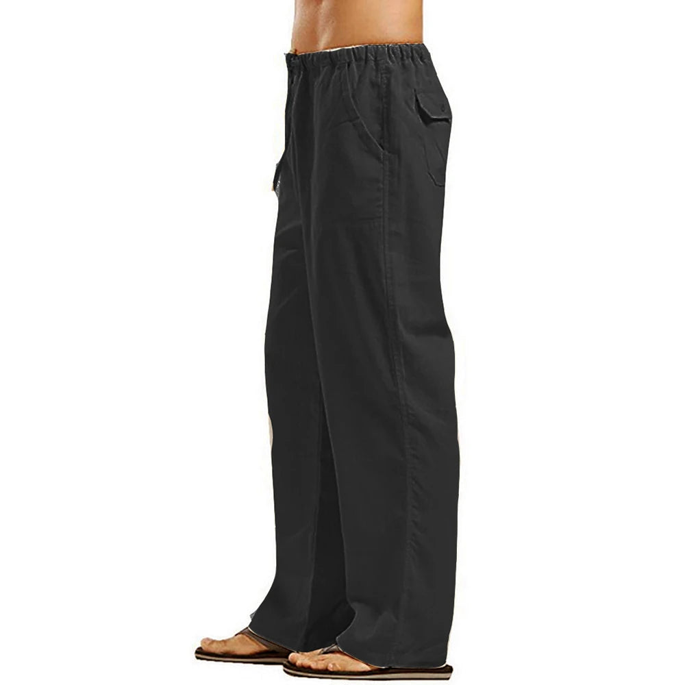 Men's Pants Loose Cool Casual Long Pants Elastic Waist Long Pant Casual Large Size Streetwear Lightweight Trousers