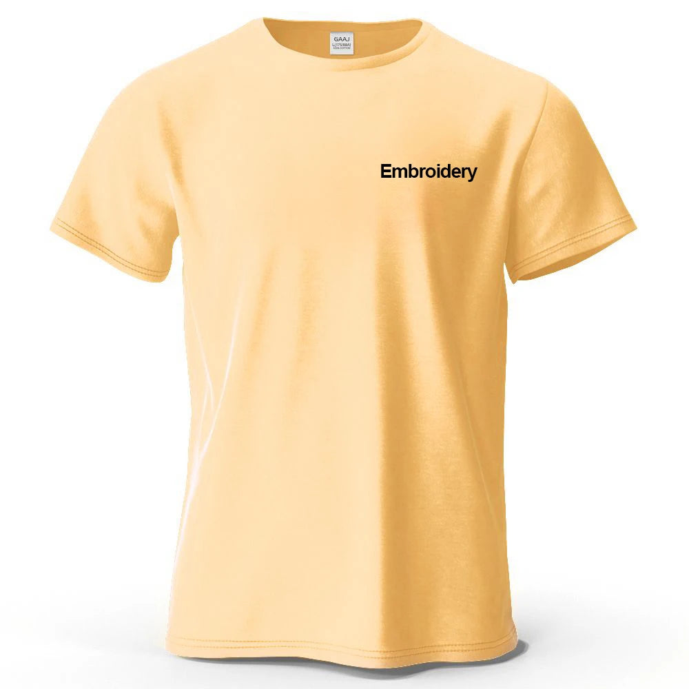 Custom Embroidery T Shirt Premium 100% Cotton T shirt Diy Your Own Design Brand Company Team Pet Animal Logo Men Women Tee Tops