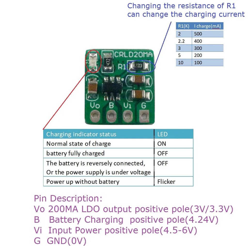 Mini 2-in-1 Battery Charger for 3.7V/3.8V Li-Ion and Li-Polymer Batteries with DC Converter Module