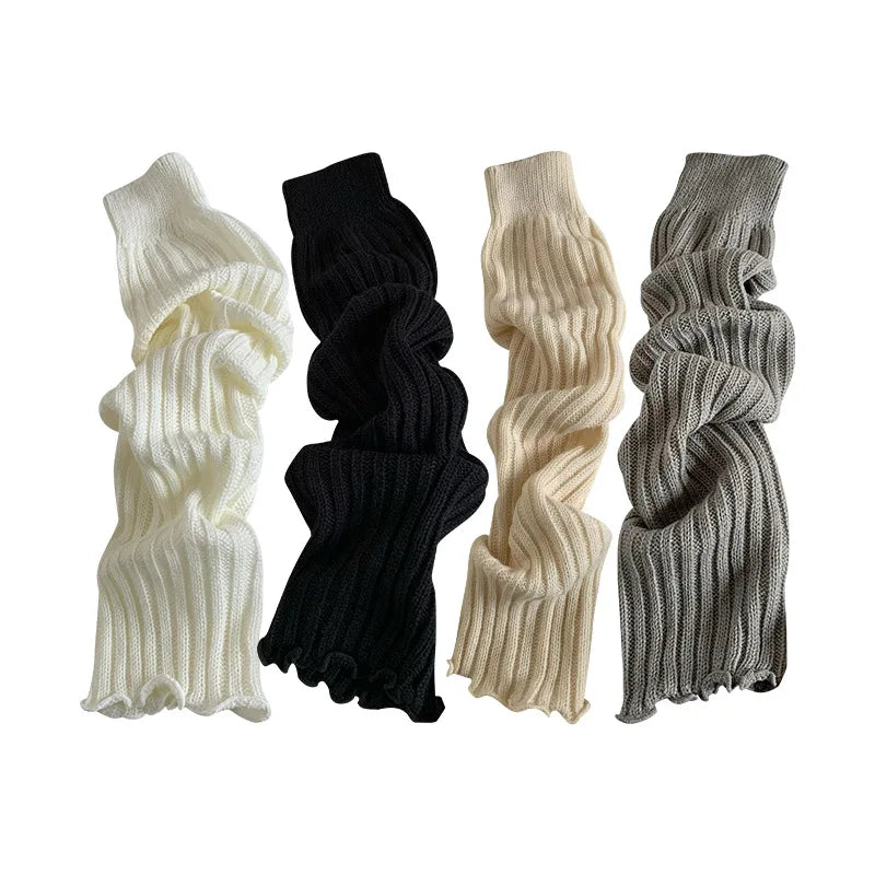 57cm Japanese Lolita Leg Warmers Winter Women Ankle Warmer Girls Gothic Long Socks Thin Knitted Female Cosplay Socks Boot Cuffs