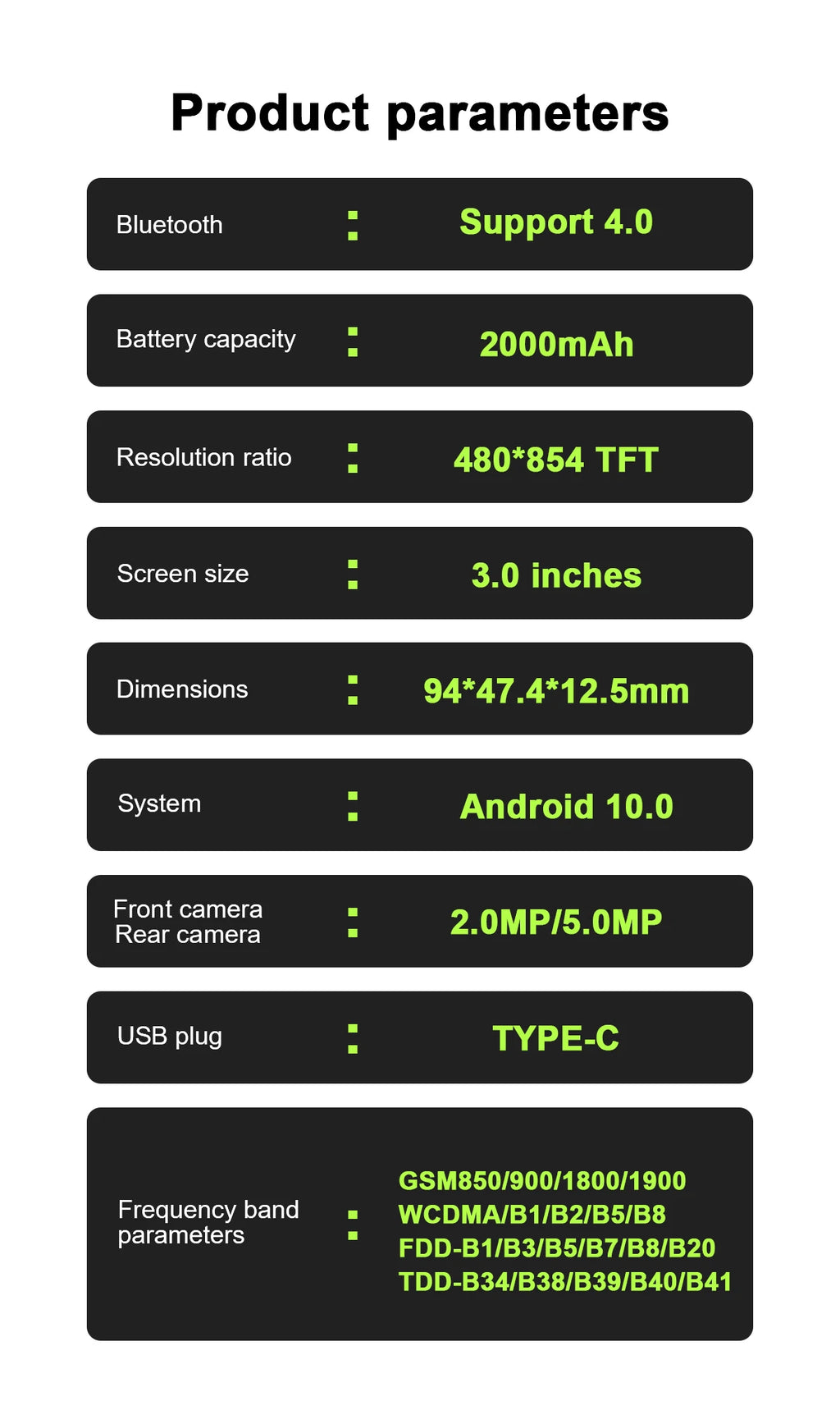 SERVO KING 9000 3.0" HD Display Small Smartphone Android 10.0 Network 4G LTE 2GB+16GB 2000mAh Face Recognition Mini Mobile Phone