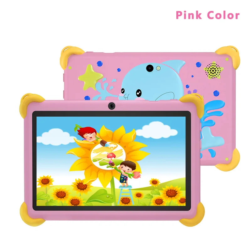 New 7 Inch 5G Pad Cartoon Pattern Kids' tablets Android Learning Education Tablet PC Kids-Proof protective Case Tablet 4000mAh