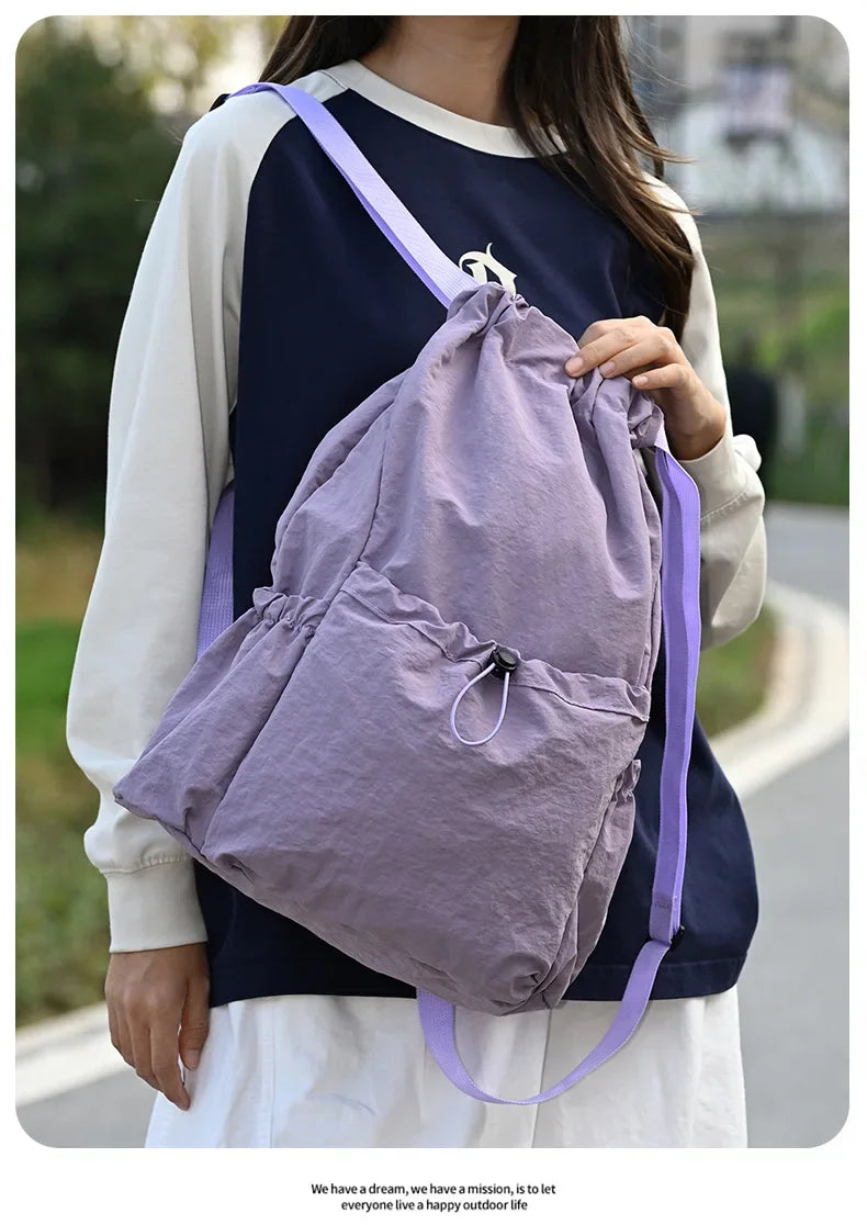 Foldable Drawstring Drawstring Backpack,Lightweight and Easy To Store,Essential for Short Distance Travel and Outdoor Activities