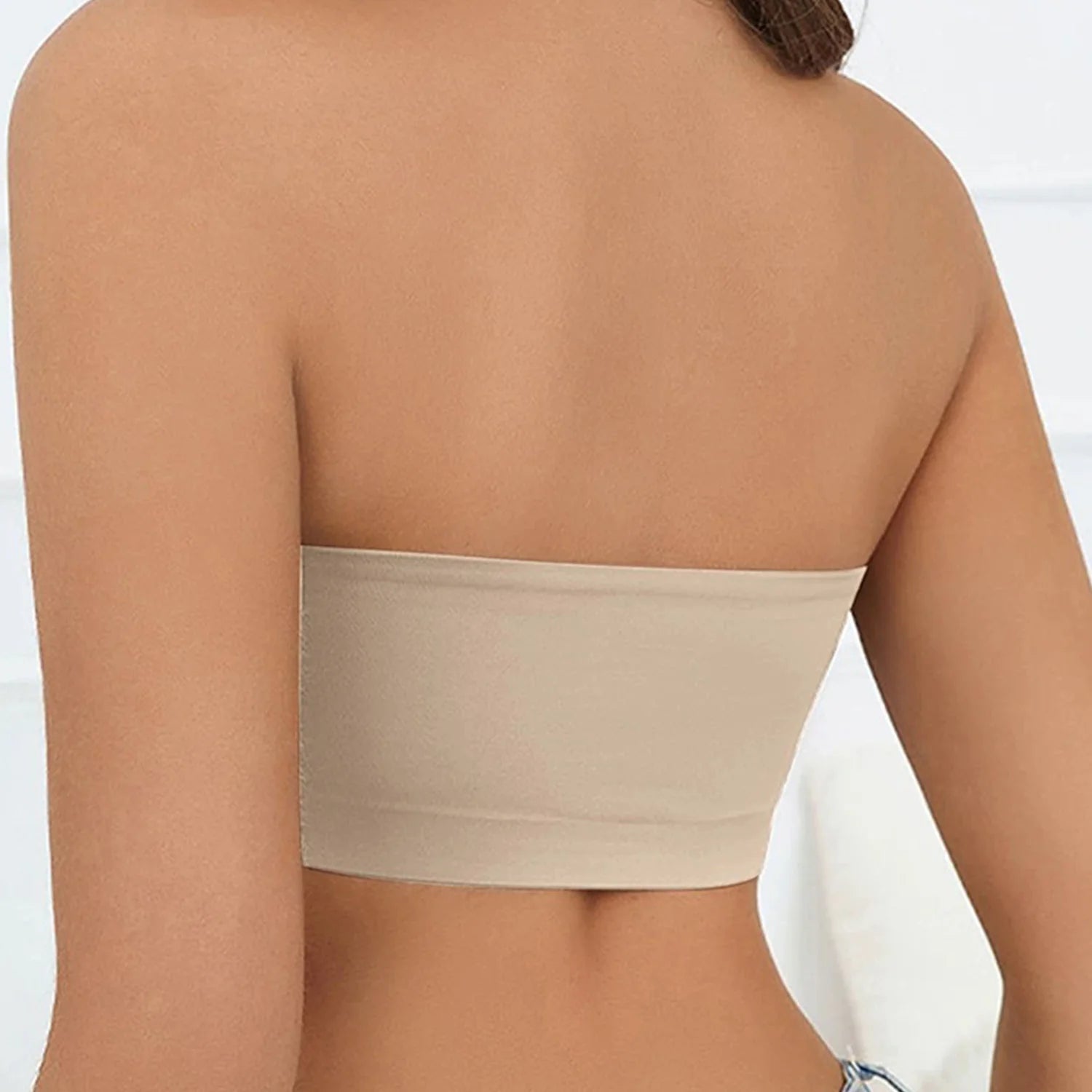 2025 Fashion Women Tube Tops Strapless Bra Black Skin Chest Wrap Bandeau Unlined Seamless Breathable Comfortable Underwear Tops