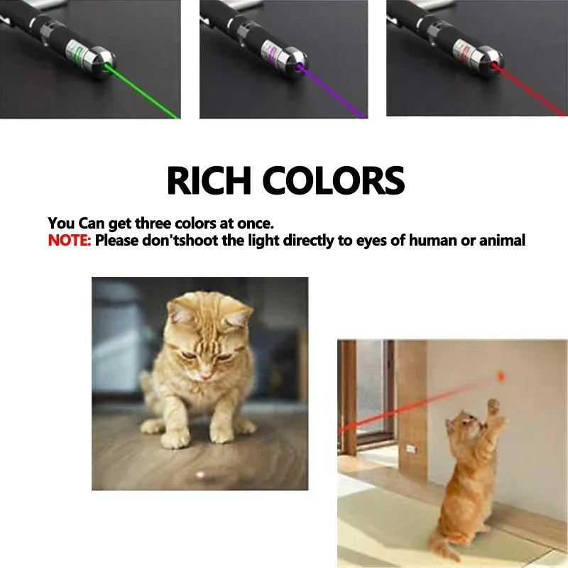2-in-1 Mini Laser Pointer LED Pet Training Flashlight Scratching Toys for Pets and Cats Christmas Gifts