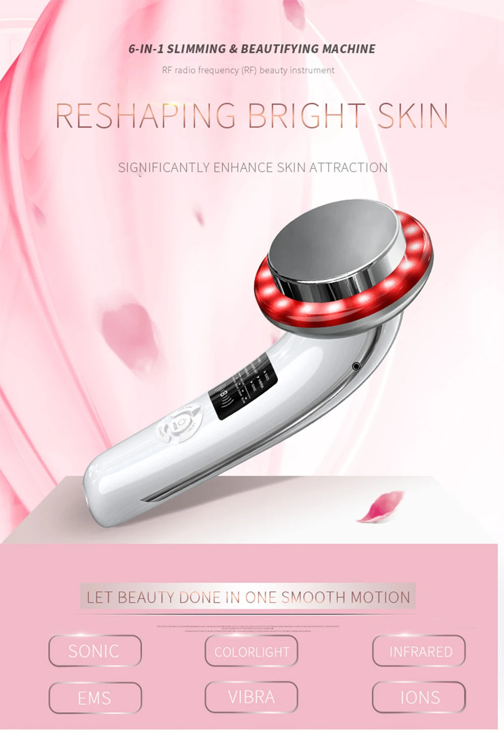 6 in1 EMS Ultrasound Cavitation Galvanic Ultrasound Body Massager Face Lifting Machine Infrared Therapy Facial Skin Care Tools