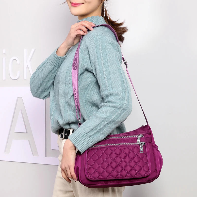 Yogodlns Women Nylon Shoulder Bag Waterproof Multi-pocket Zipper Bag Ladies Travel Messenger Bag For Designer Bolsa Feminina