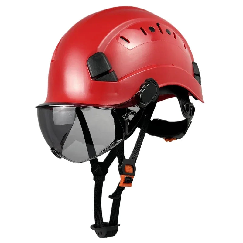 Safety Helmet With Goggles Men's Construction Hard Hat High Quality ABS Protective Helmets Work Cap For Working Climbing Riding