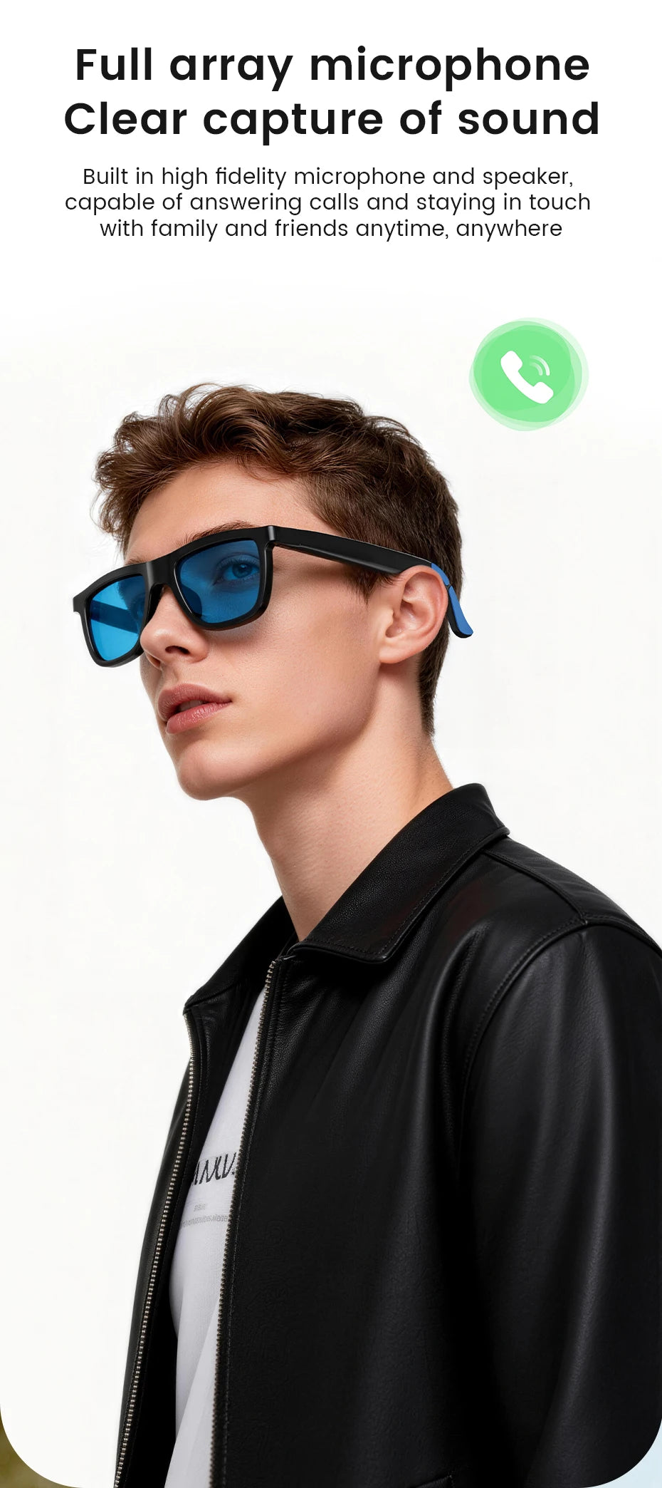 Smart Audio Glasses Voice Calls and Listening To Music Electrochromic Lenses Magnetic Charging Light and Convenient Smartglasses