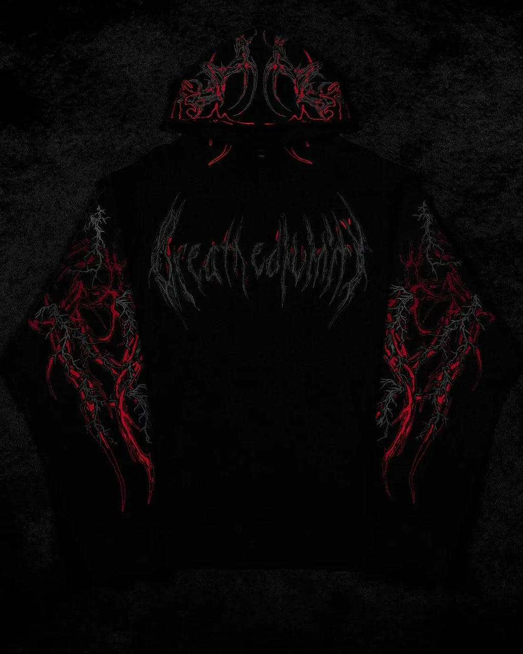 2025 Nuwe Amerikaanse Styl Mans Hooded Sweatshirt Modieuse Handelsmerk Donker Styl Sport Fiksheid Hoë Straat Herfs Winter Mans Sweatshirt