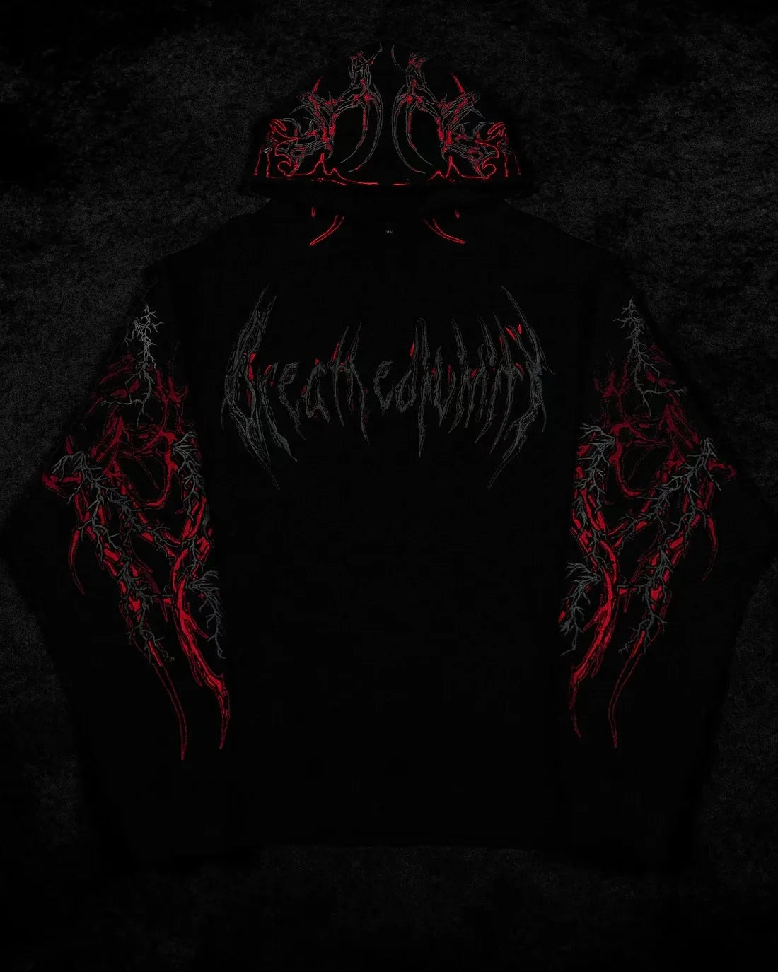 2025 Nuwe Amerikaanse Styl Mans Hooded Sweatshirt Modieuse Handelsmerk Donker Styl Sport Fiksheid Hoë Straat Herfs Winter Mans Sweatshirt