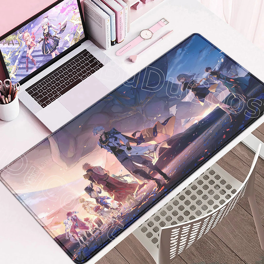 Large Rubber Keyboard Mats Honkai Star Rail Cyrene Castorice Lock Edge Mousepad Chrysos Heir Mouse Pad Game Computer Accessories