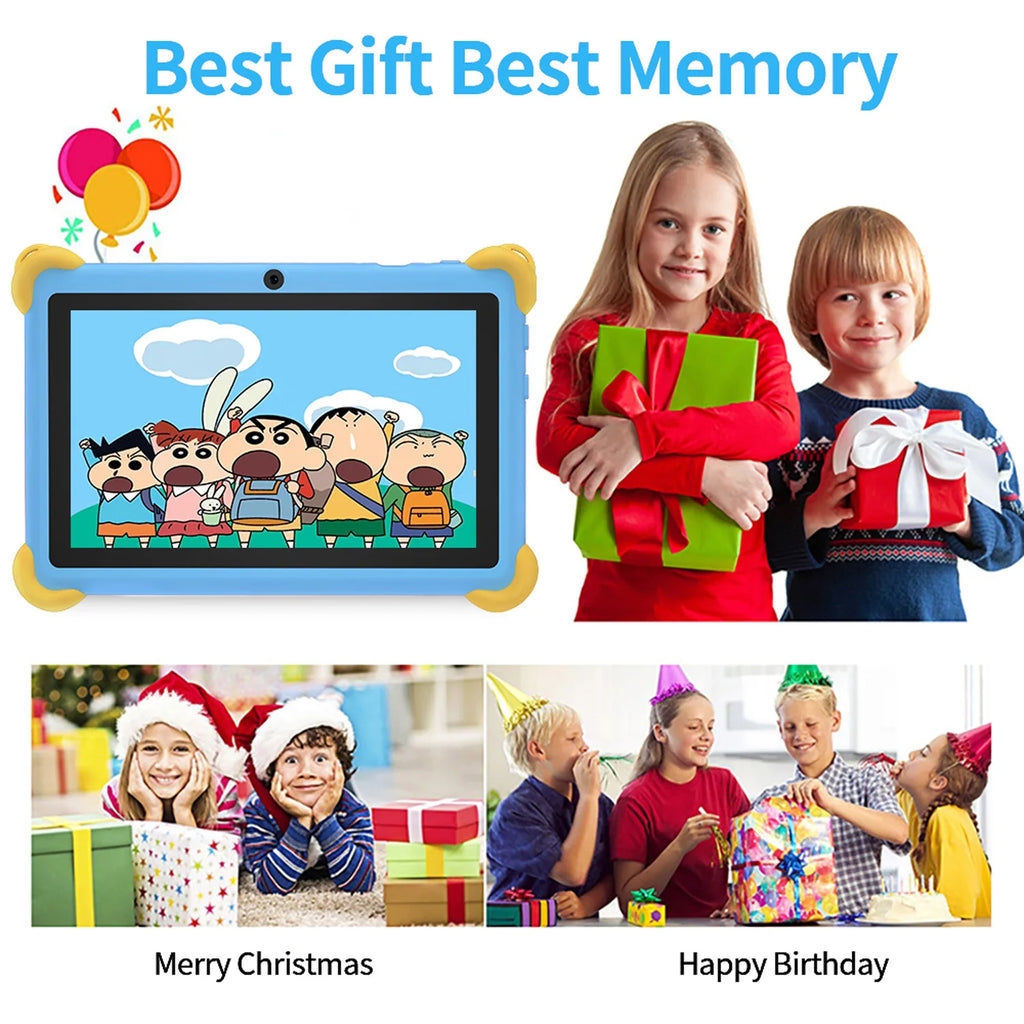 New 7 Inch 5G Pad Cartoon Pattern Kids' tablets Android Learning Education Tablet PC Kids-Proof protective Case Tablet 4000mAh