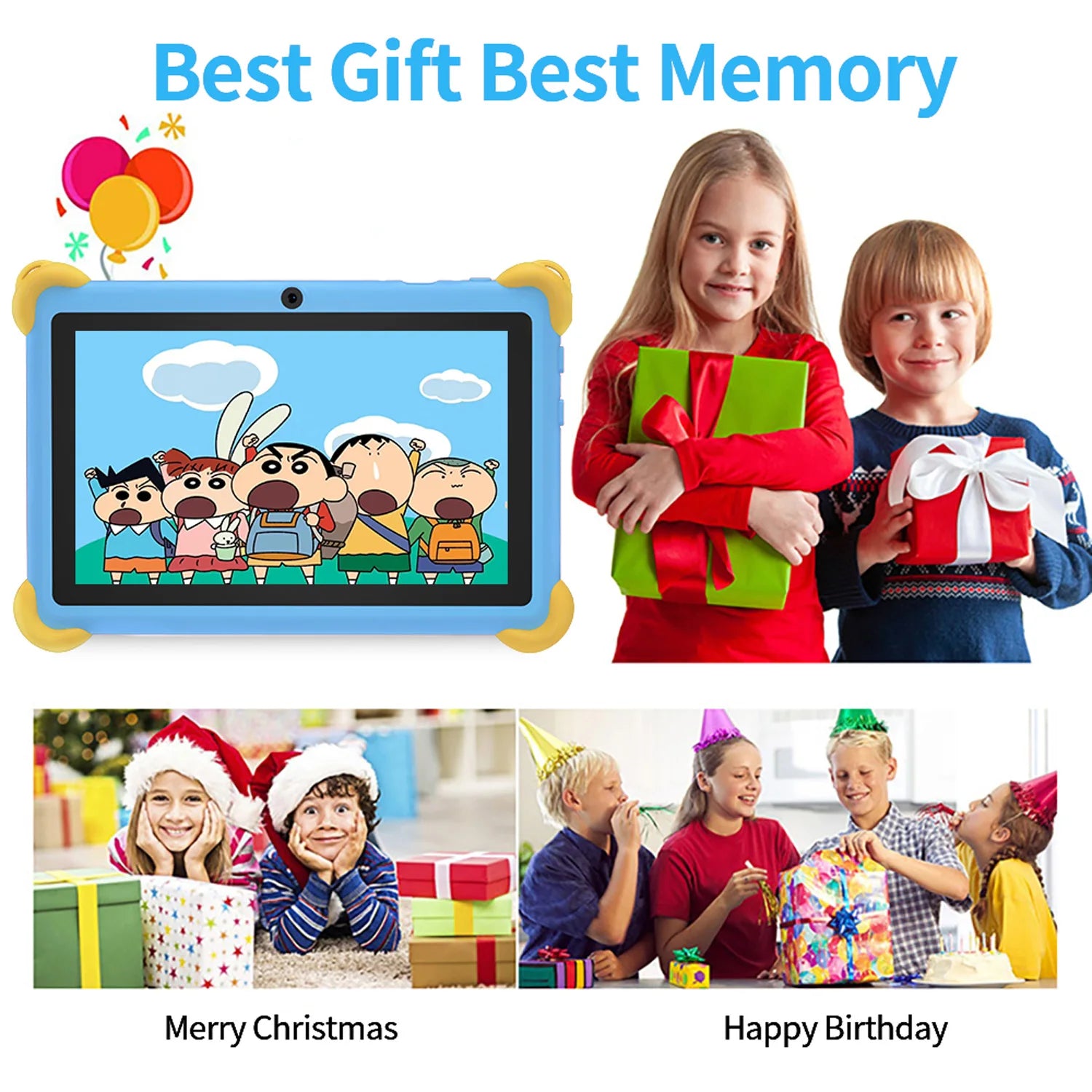 New 7 Inch 5G Pad Cartoon Pattern Kids' tablets Android Learning Education Tablet PC Kids-Proof protective Case Tablet 4000mAh