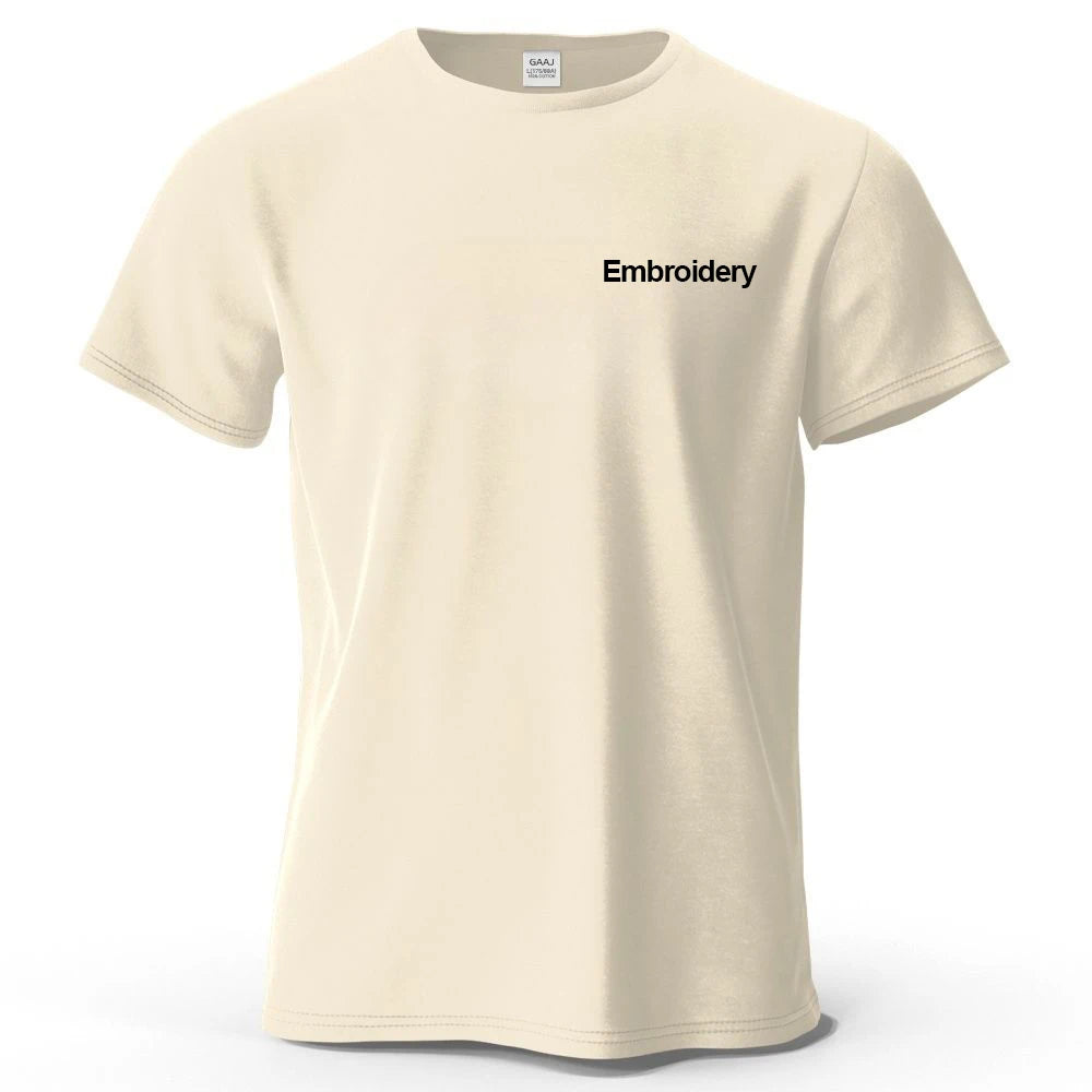 Custom Embroidery T Shirt Premium 100% Cotton T shirt Diy Your Own Design Brand Company Team Pet Animal Logo Men Women Tee Tops