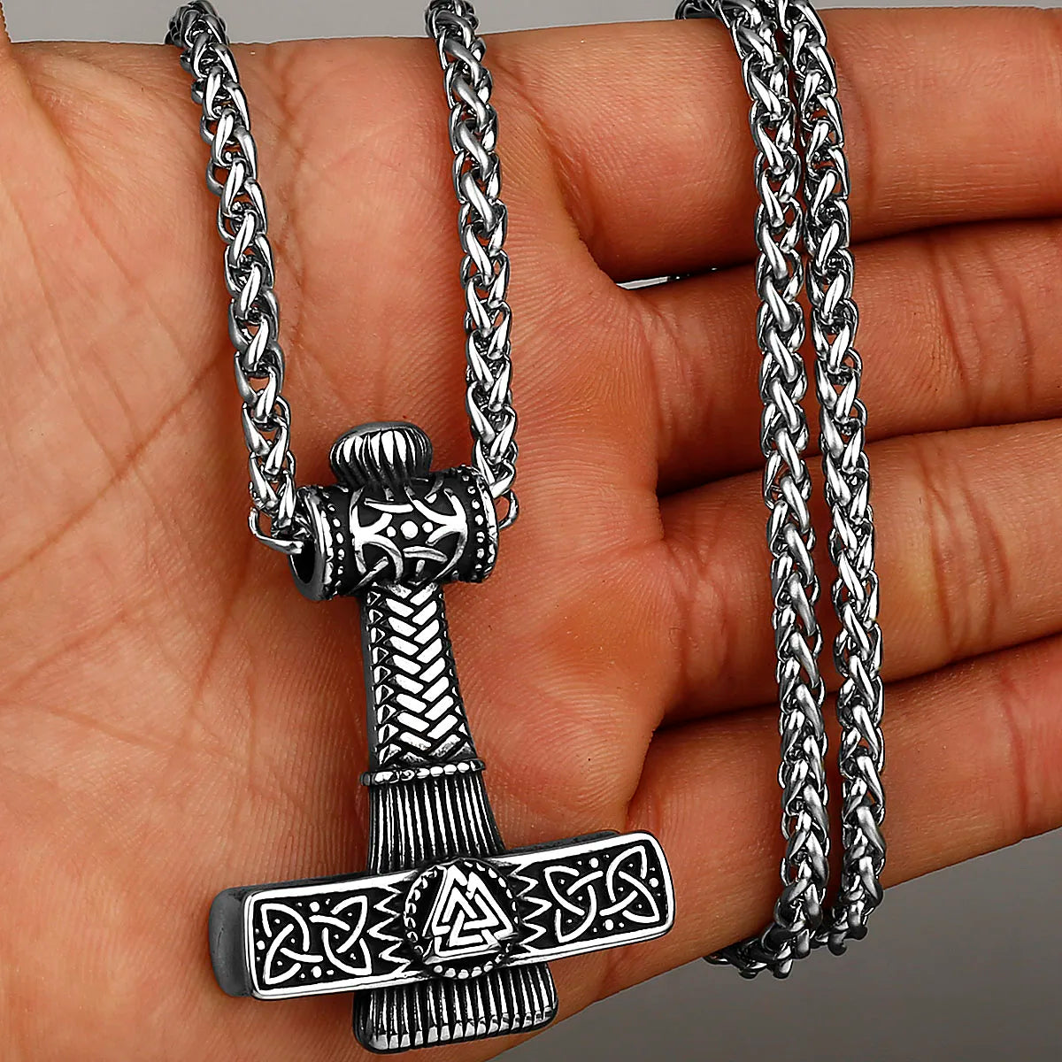 Original Viking Stainless Steel Thor Hammer Multiple Styles Domineering Unisex Necklace Pendant Boyfriend Gift Wholesale