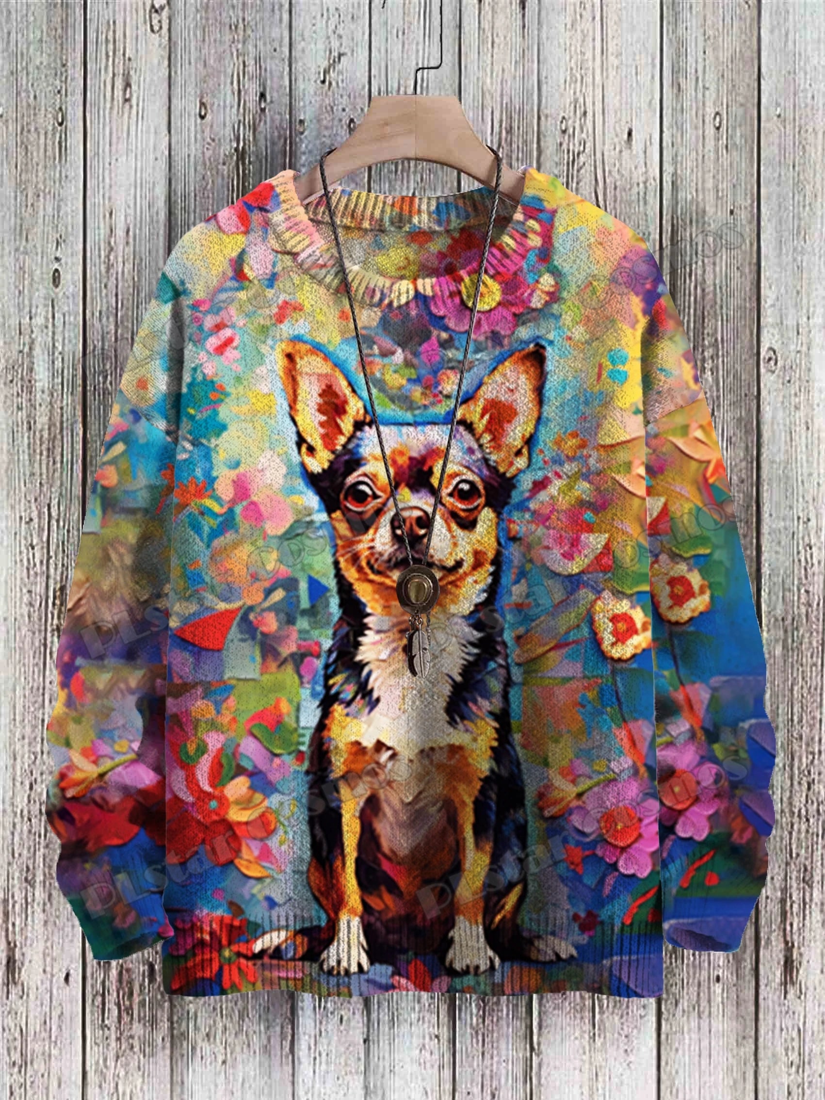 Abstract Art Girl Multicolor Pattern 3D Printed Men's Crewneck Knitted Pullover Winter Unisex Casual Knit Pullover Sweater ZZM47