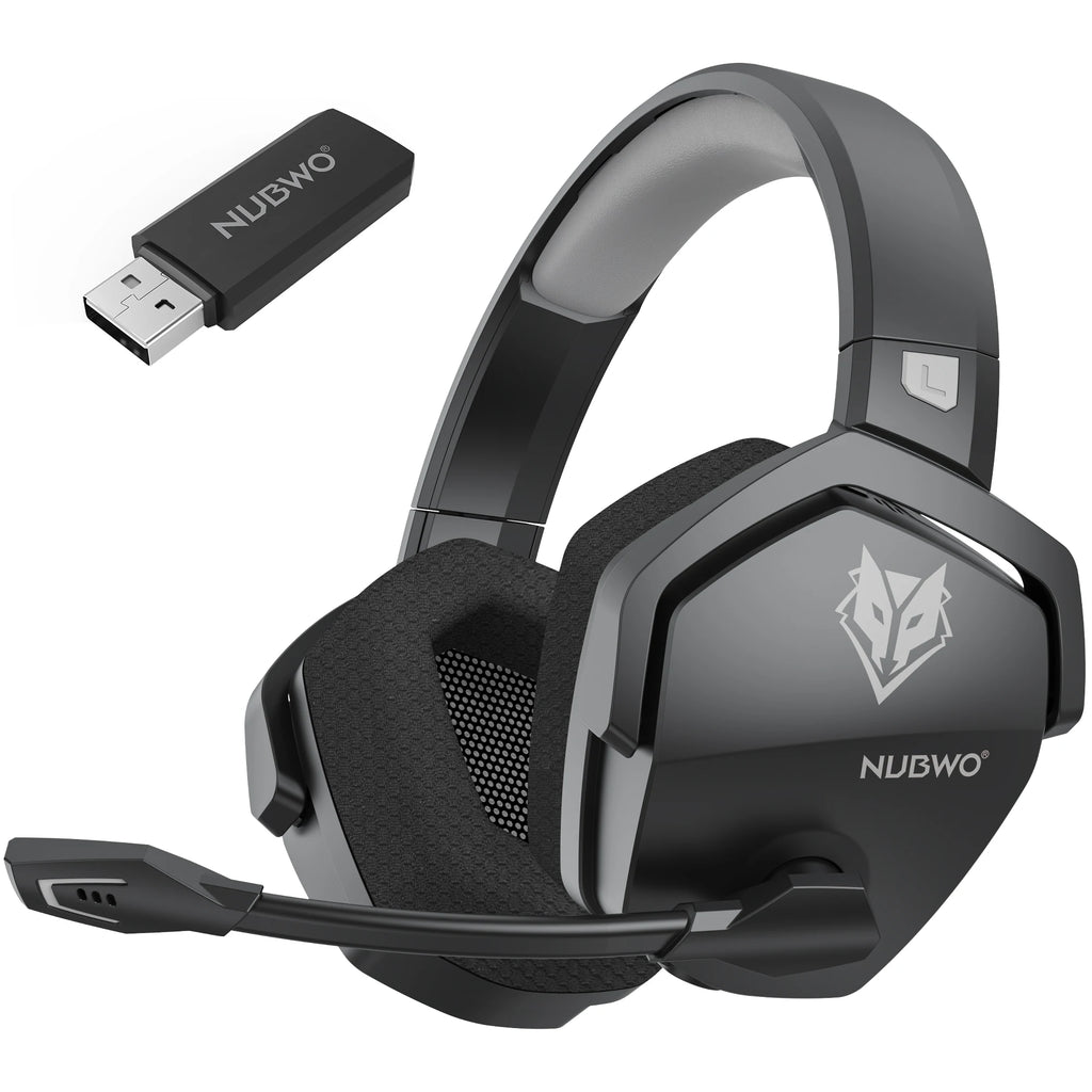 NUBWO G06 Dubbele Draadlose Speletjie-koptelefoon met Mikrofoon vir PS5, PS4, rekenaar, selfoon, Switch, 2.4GHz Bluetooth 5.3 Speletjie-oorfone