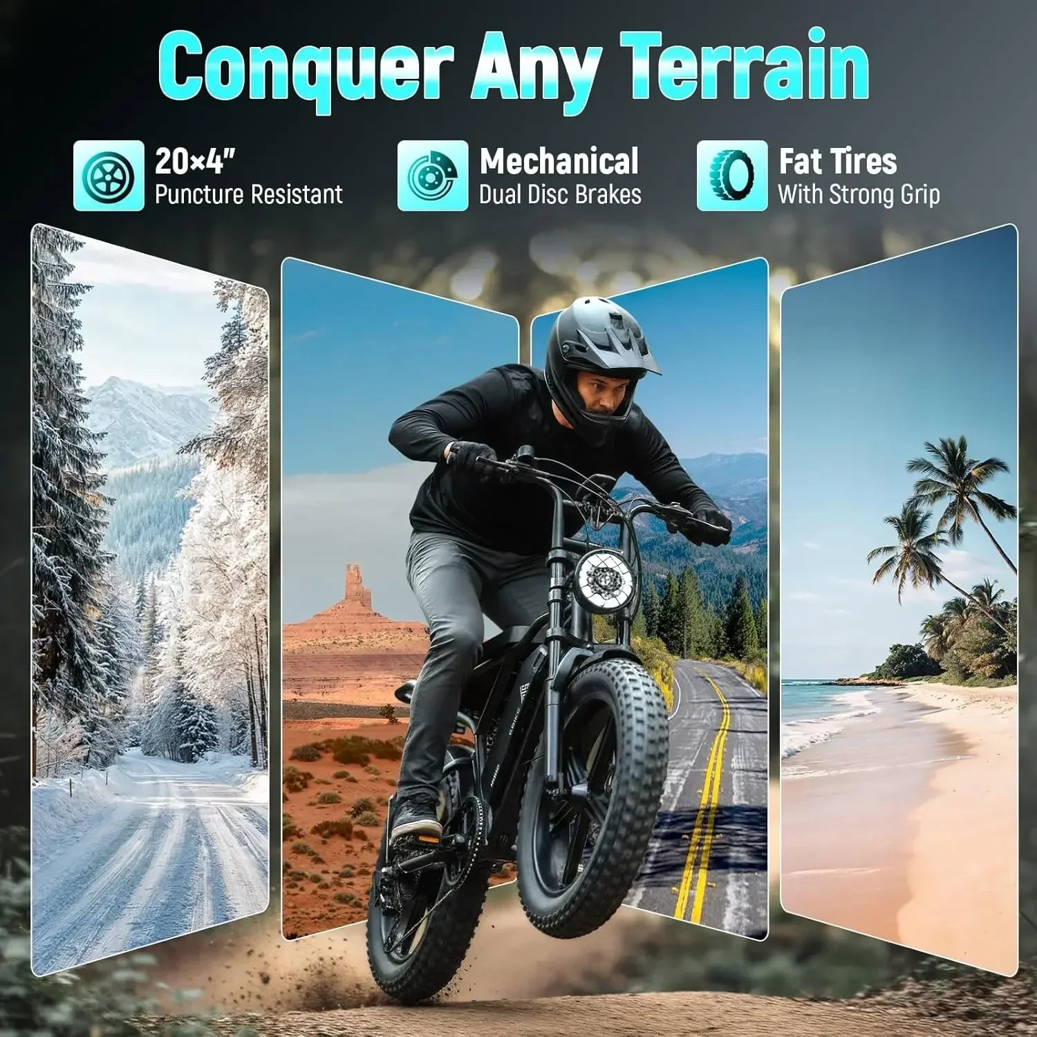TST Electric Bike for Adult, Up to 28 MPH and 60/100 Miles Long Range E Bike, 20" Fat Tire E-Bike, 1500W Peak, Customized