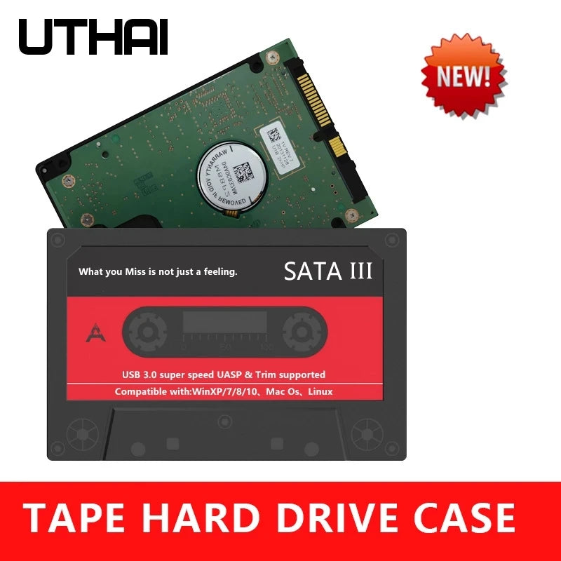 UTHAI T46 New 2.5" External Hard Drive Enclosure, USB 3.0 SATA 5Gbps HDD & SSD  Tape Enclosure UASP for PC Notebook