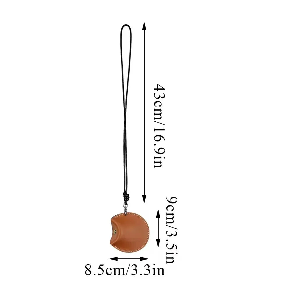 1PC Portable Headphone Organizer Bag Handy Small Object Storage Bag Hanging Neck Pouch Durable Multifunction Leather Coin Wallet