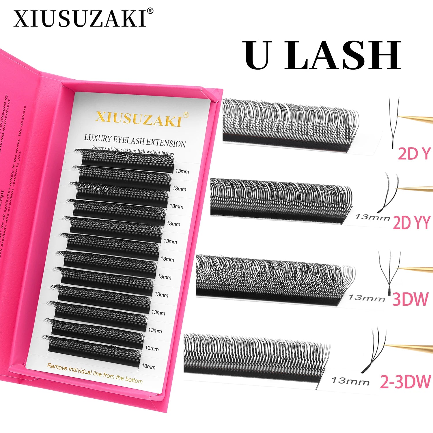 XIUSUZAKI  U-Shaped YY 3D 4D 5D W Eyelash Extensions New Style U/W Lashes Extension Mink Premade Volume Fans False Eyelashes