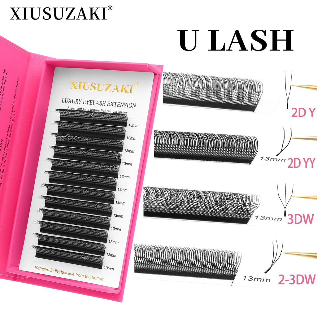 XIUSUZAKI  U-Shaped YY 3D 4D 5D W Eyelash Extensions New Style U/W Lashes Extension Mink Premade Volume Fans False Eyelashes