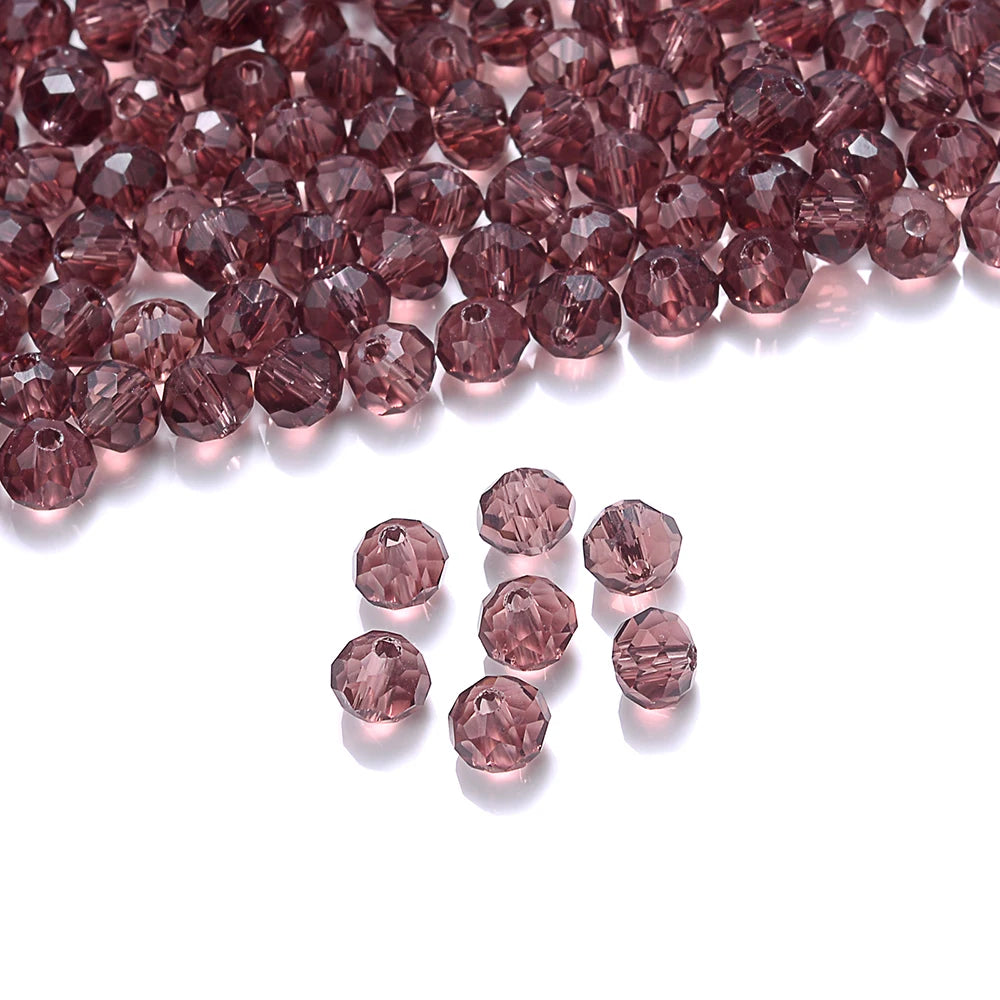 Cicifu Mix Green 3/4/6mm 40/120pcs Rondelle Austria Faceted Crystal Glass Beads Round Loose Beads for Jewelry Making Finding