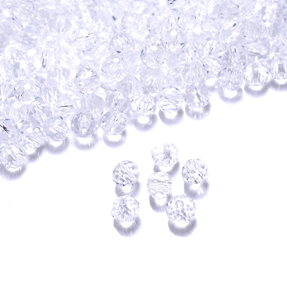 Cicifu Mix Green 3/4/6mm 40/120pcs Rondelle Austria Faceted Crystal Glass Beads Round Loose Beads for Jewelry Making Finding