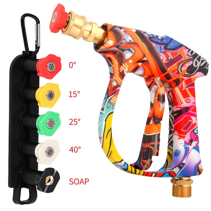 2175psi High-Pressure Water Gun Beautiful Graffiti Painting Optional 1L Foam Cannon 1/4 Quick Nozzle Set Rubber Nozzle Bracket