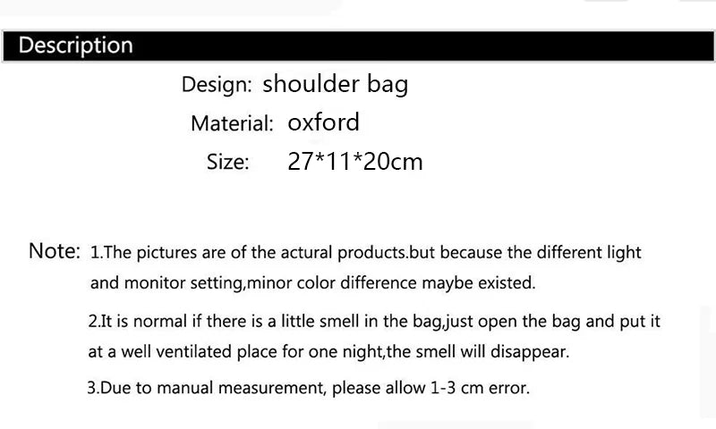 Large Capacity Waterproof Nylon Shoulder Bag Multi-Pocket Crossbody Bag Female Bag Shopping Travel Lady Handbag Leisure Purse