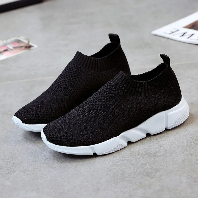 Women Shoes Knitting Sock Sneakers Women Lightweight Casual Slip On Flat Laides Shoes Woman Plus Size Loafers Walking Famela
