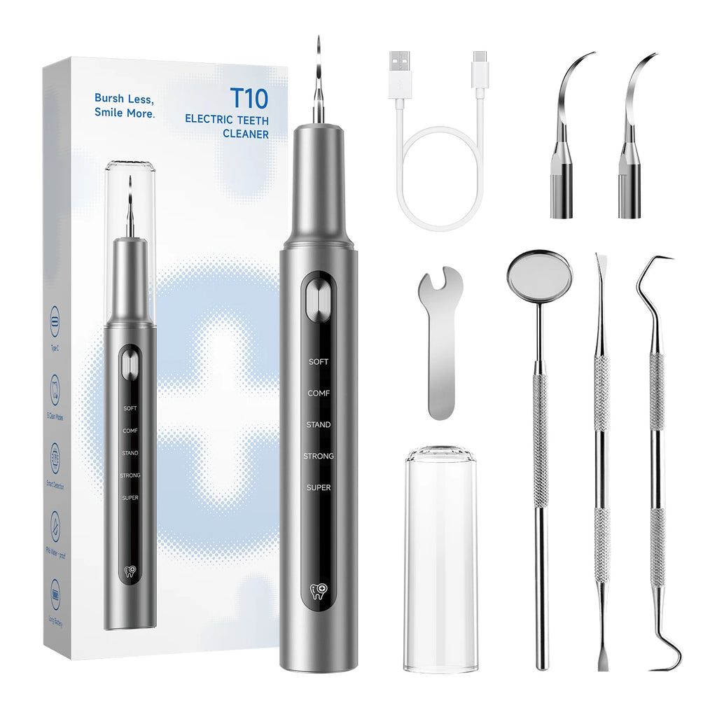 CURVY MOON T10 Ultrasonic Electric Dental Scaler Tartar eliminator Tooth Cleaner Dental Calculus Tooth White Cleaning Tools Set