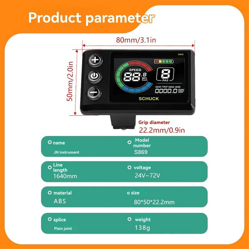 Three Mode Ebike Sine Wave Controller 17A with Speed Limit Function S869 LCD Display Electric Bike Part