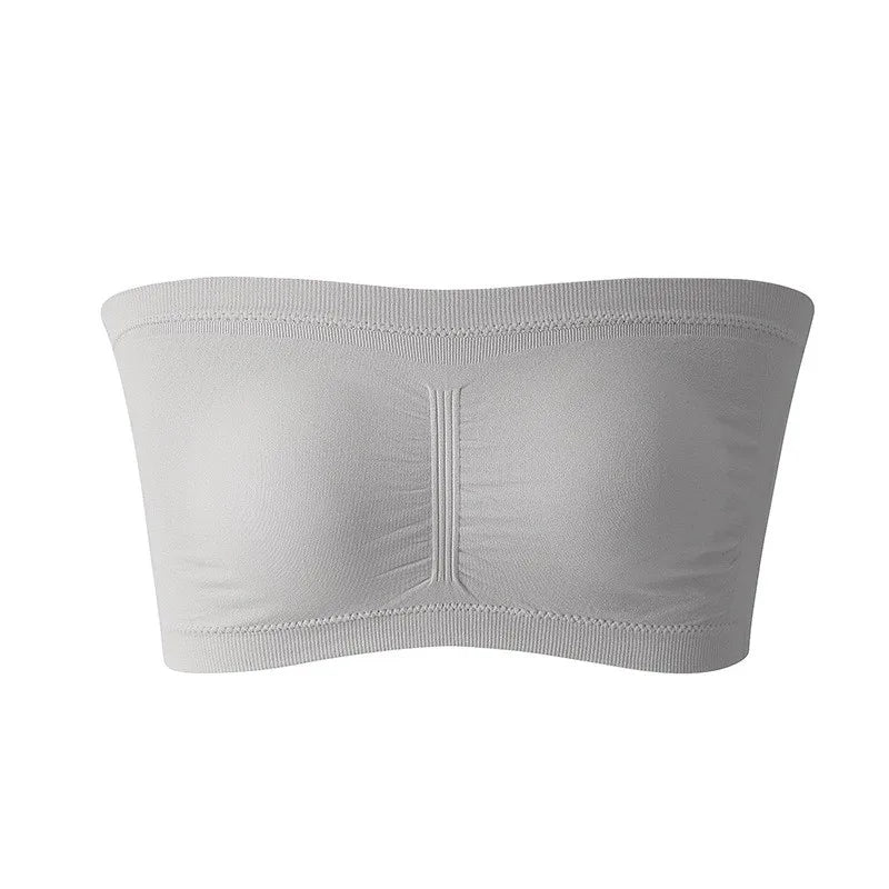 Ladies' Stretch Strapless Bra Fashion Solid Color Invisible Beauty Back Anti-slip Bra Suitable For One-Shoulder Top and Dress