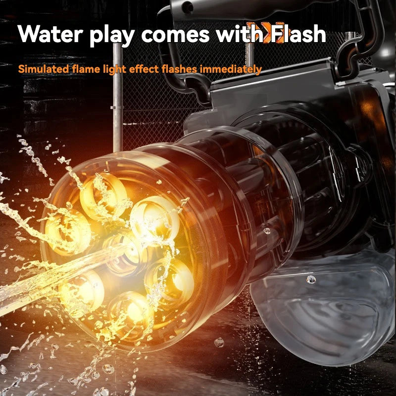 2026 New Rotating Spitfire Gatling Electric Continuous High Pressure Pulse Water Gun with Large Capacity Black Technology Water