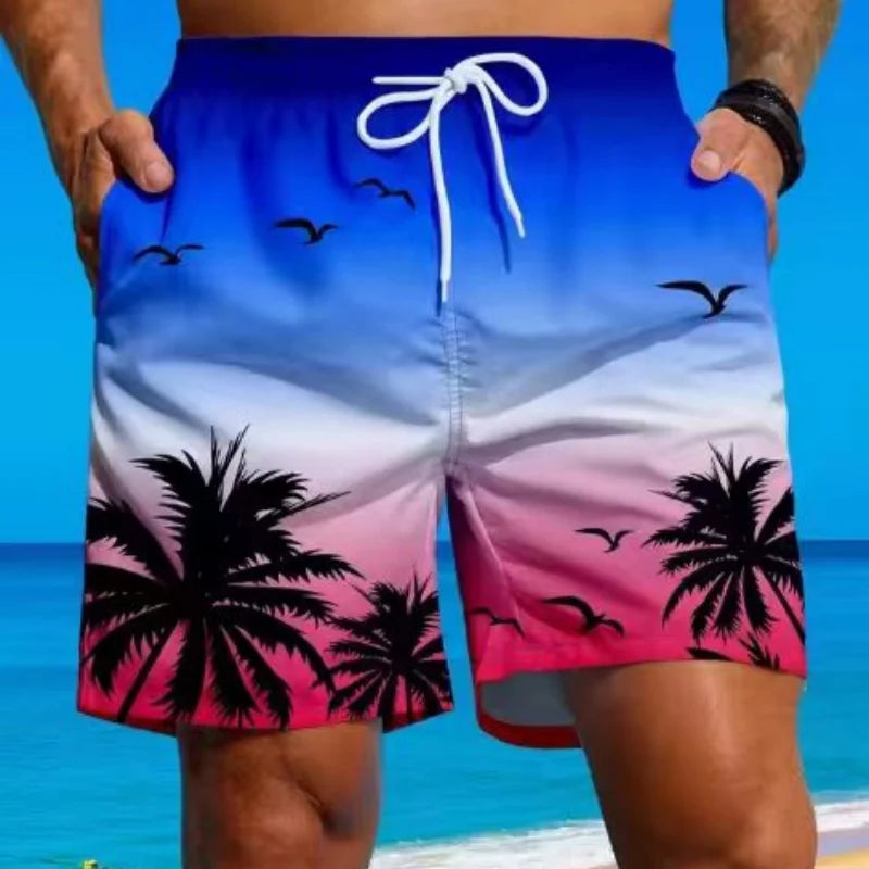 Men 3D Graffiti Print Sport Quick-dry Waterproof Harajuku Surf Trend Loose Casual Vacation Parent-child Beach Short Pants Summer
