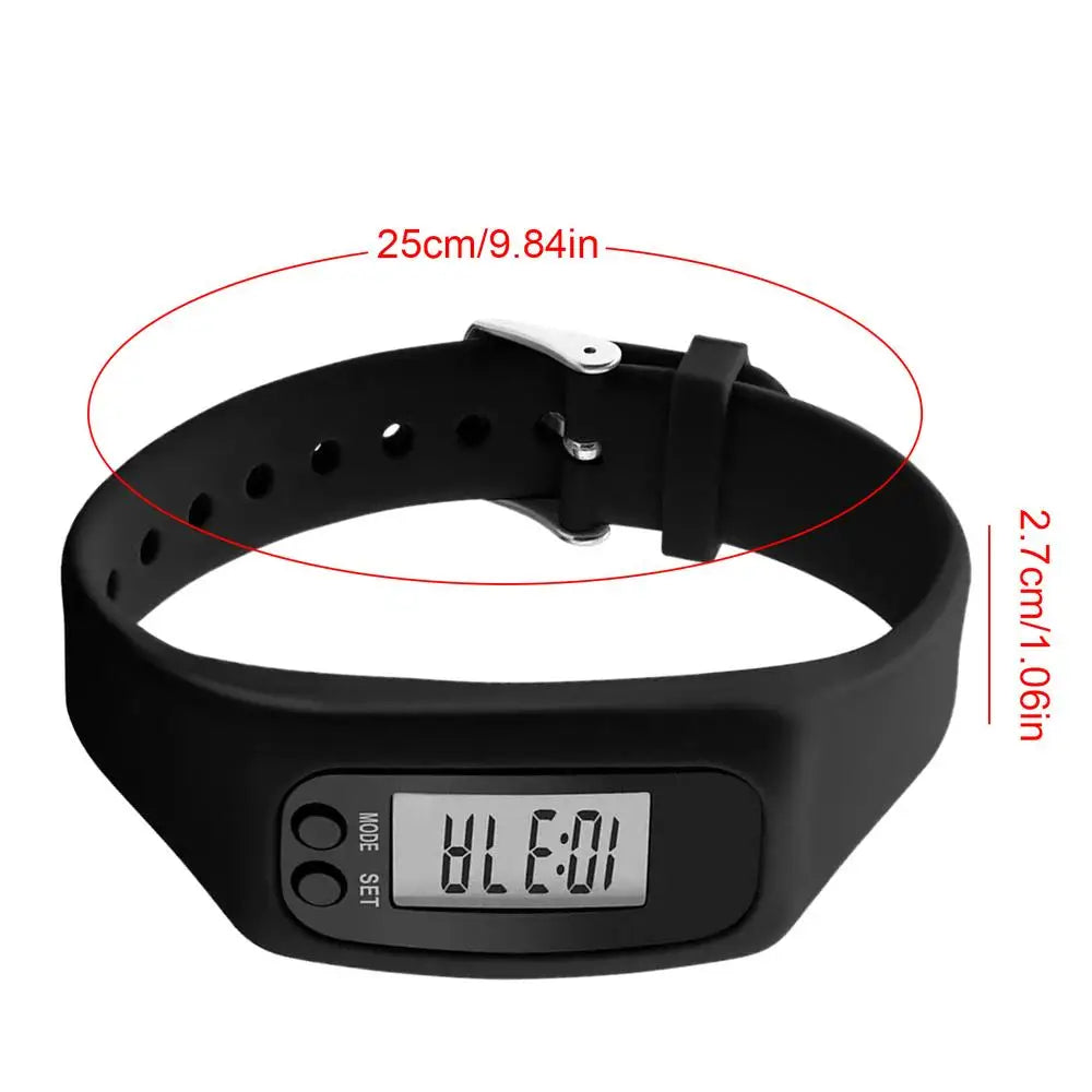 Pedometer Wristband Watch With LCD Display Lightweight Fitness Calorie Count For Daily Travel Commute Walking Running