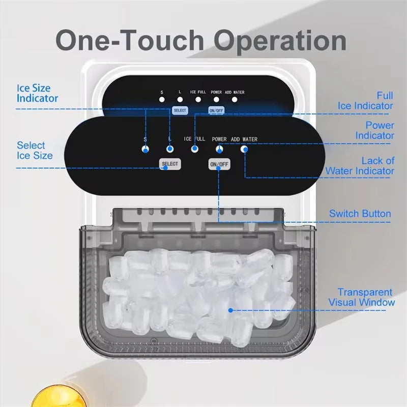ice Machine Automatic mini electric Ice Cube Maker for Bar Home Kitchen Office 6Mins/9 Pcs Portable Ice Maker ice making Machine