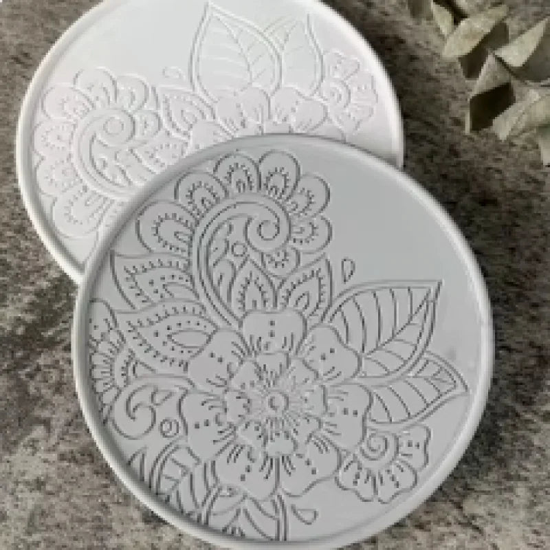 Round Coaster Silicone Mold Epoxy Resin Crystal Mold DIY Coffee Wine Glass Flower Coaster Plaster Concrete Home Decor Crafts