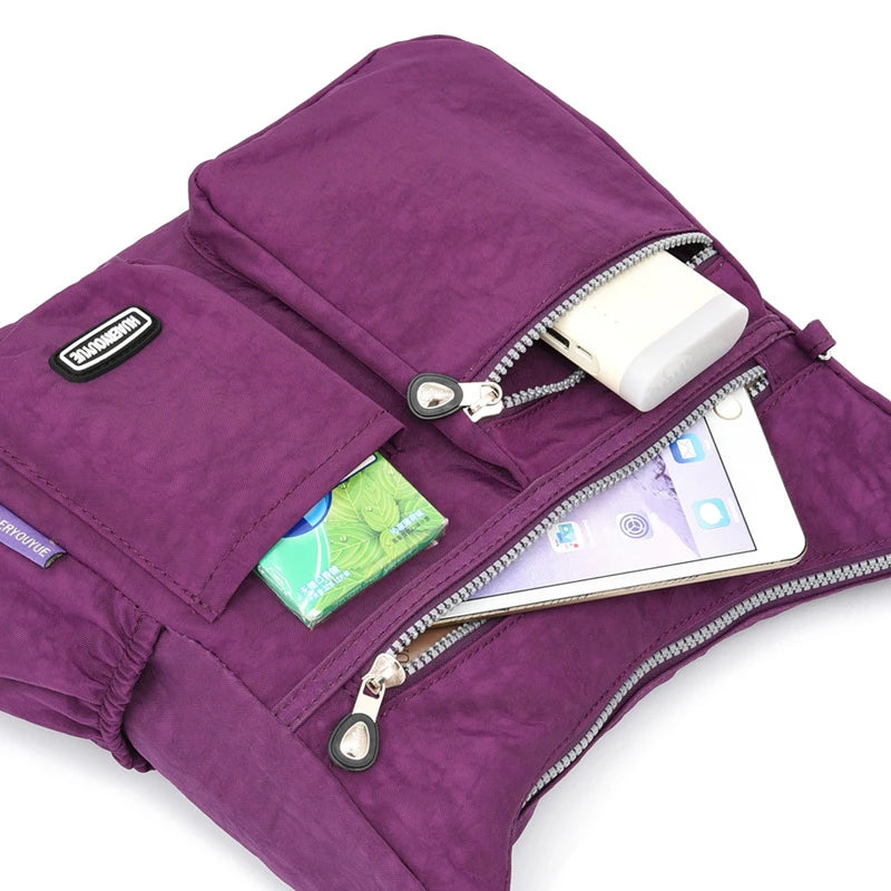 Fashion Women Crossbody Bag Nylon Waterproof Handbag Female Simple Shoulder Bag Travel Large Capacity Messenger Bag Purse Bags