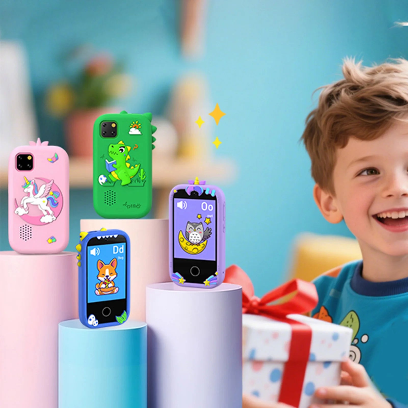 2.8-Inch Touchscreen Kids Smart Phone with Games Camera MP3/MP4 Player Built-in 32GB Memory Kids Smart Phone for Girls