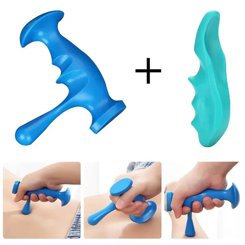 T-shaped Massager Thumb Finger Pressure Press Trigger Point Manual Deep Physiotherapy Massage Tools Full Body Muscle Relax Stick