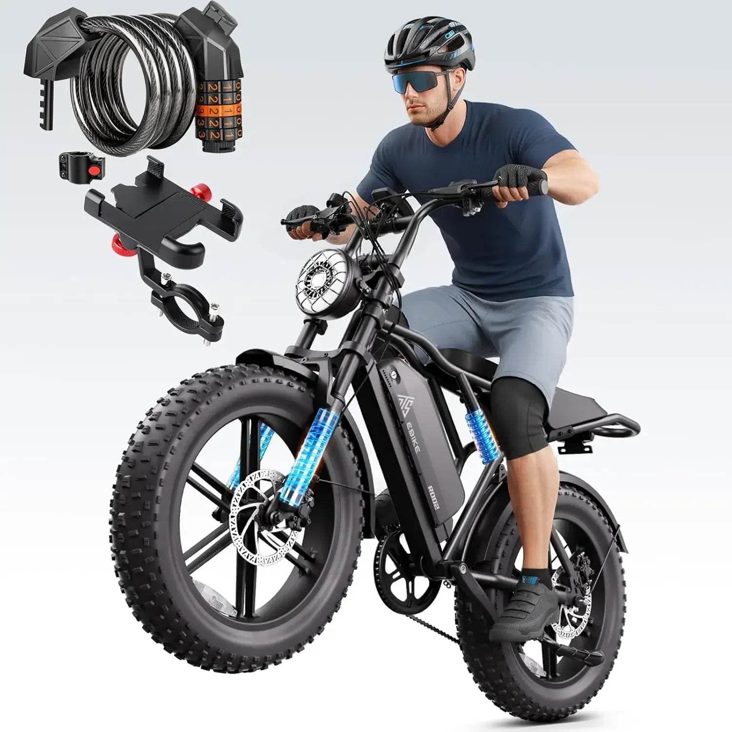 TST Electric Bike for Adult, Up to 28 MPH and 60/100 Miles Long Range E Bike, 20" Fat Tire E-Bike, 1500W Peak, Customized