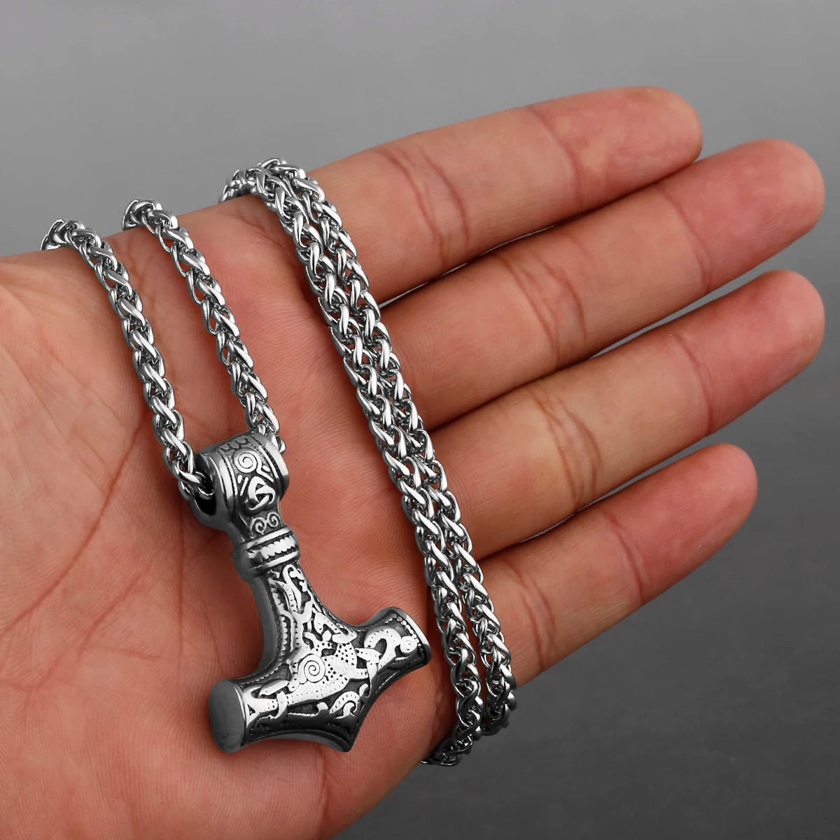 Original Viking Stainless Steel Thor Hammer Multiple Styles Domineering Unisex Necklace Pendant Boyfriend Gift Wholesale