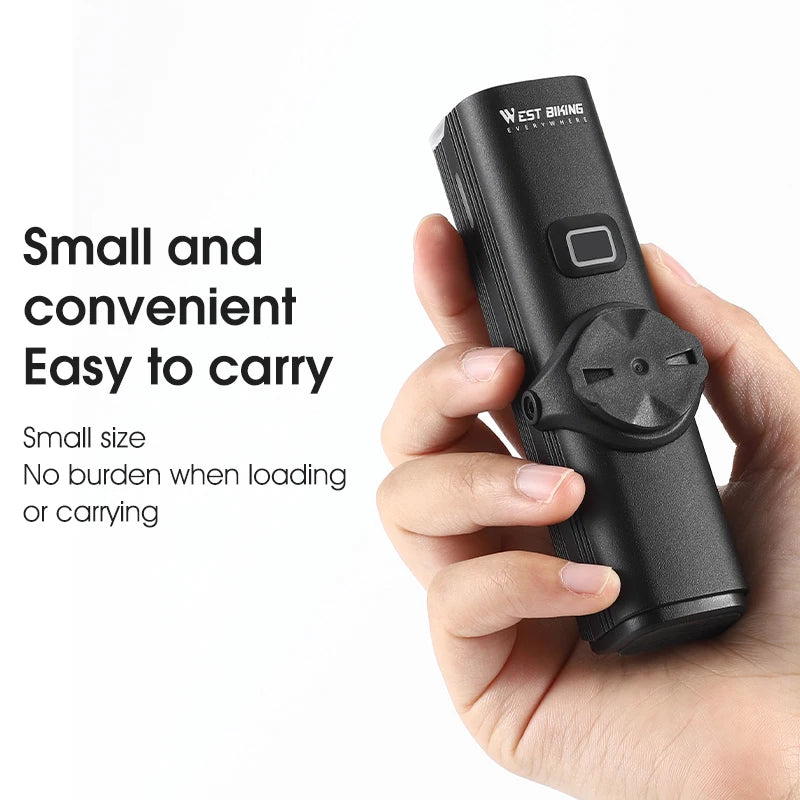 WEST BIKING Quick Release Hoisting Bicycle Light 1000LM High Bright Bike Headlight Type-C Charging Portable Cycling Flashlight
