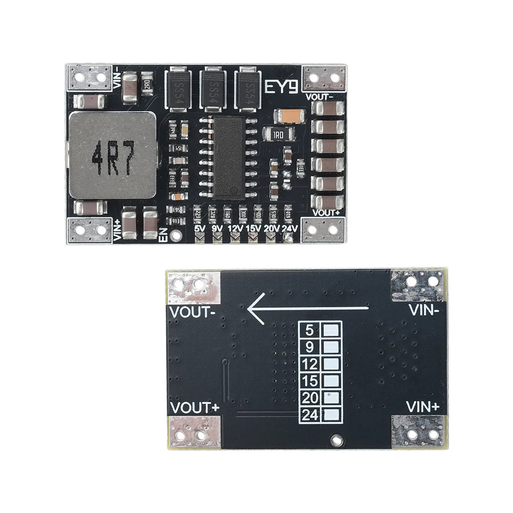 DC-DC 5-15V to 5V/9V/12V/24V Fixed Voltage Output Boost Power Module 5A High-Power Lithium Battery Boost Module